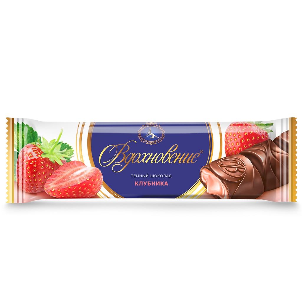 Chocolate bars Батончик "Вдохновение" темный с начинкой клубника 1/37gr 20pc 6blocks/120pc/case /Uniconf 01/  02_01_0733