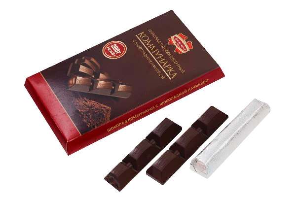 Chocolate bars Шоколад Коммунарка с шоколадной начинкой 1/200gr 17pc /Kommunarka 38/  02_38_0040