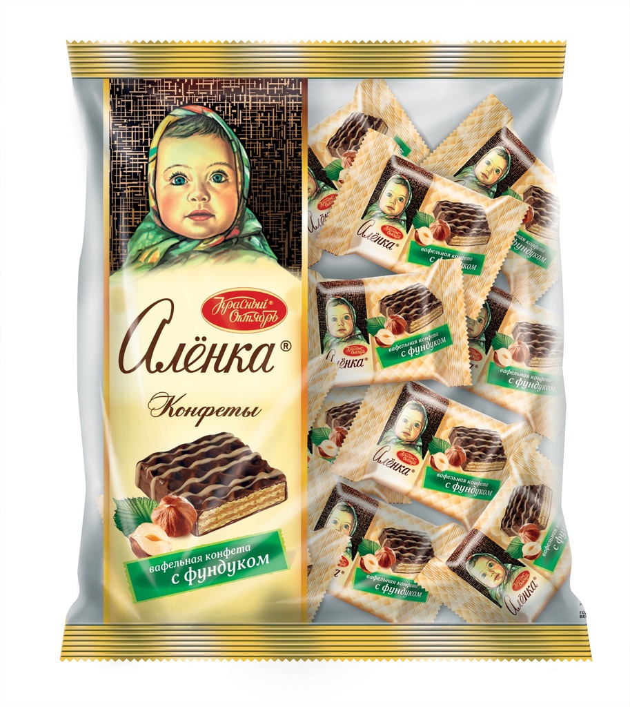 Chocolate sweets  "Аленка" вафельная конфета с фундуком 1/250gr 8рс /Uniconf 01/  03_01_0031