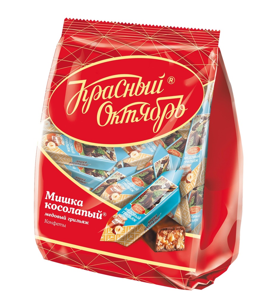 Chocolate sweets "Грильяж Мишка косолапый Медовый грильяж"  (конфеты) 1/200gr 12рс
 /Uniconf 01/  03_01_0280