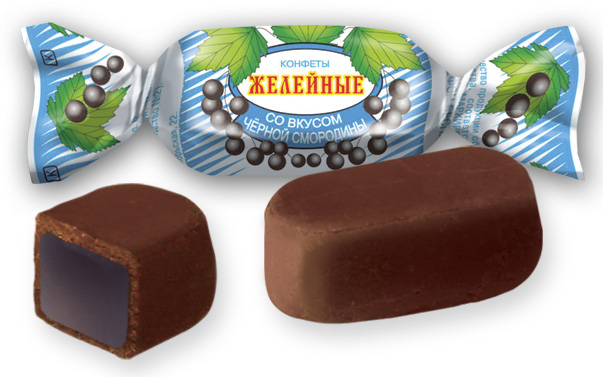 Chocolate sweets Желейные черная-смородина (конфеты) 3kg /Uniconf 01/  03_01_0430