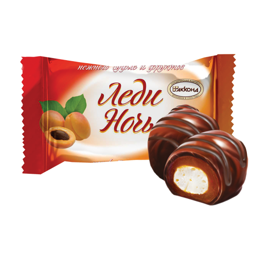 Chocolate sweets "Леди ночь" с курагой (конфеты) 3kg /Akkond 02/  03_02_0050