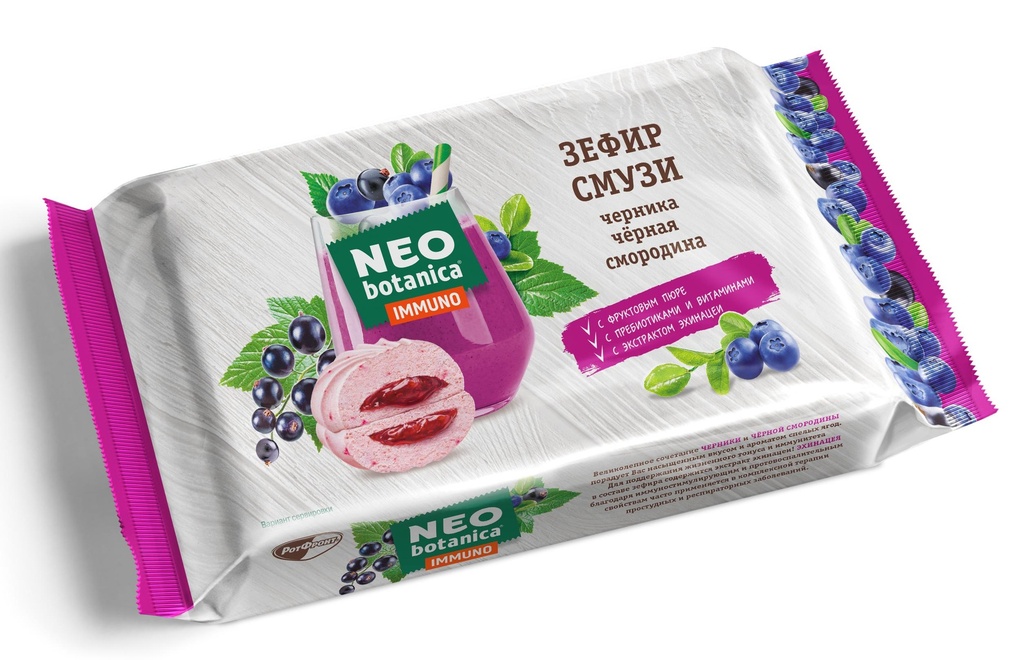 Marshmallow Зефир "Eco-Botanica" Смузи начинка черника - черная смородина 1/280gr 8pc /Uniconf 01/  08_01_0144