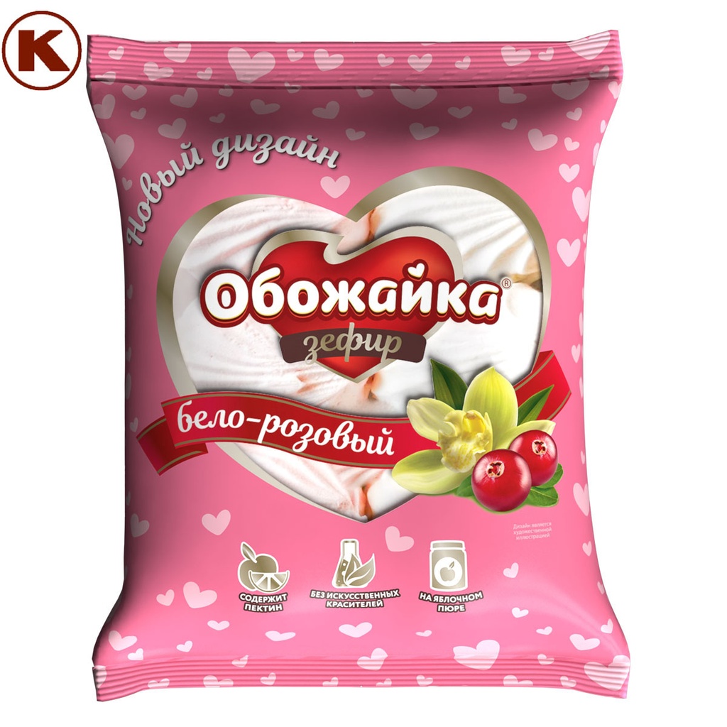 Marshmallow Зефир "Обожайка" Бело-Розовый 1/280gr 14pc /Uniconf 01/  08_01_0170