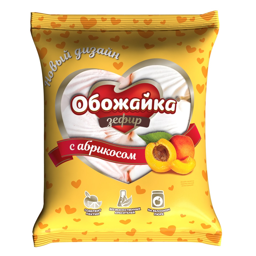 Marshmallow Зефир "Обожайка" с Абрикосом 1/280gr 14pc /Uniconf 01/  08_01_0180