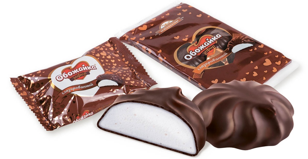 Marshmallow Зефир "Обожайка" в шоколаде 1/200gr 12pc /Uniconf 01/  08_01_0185