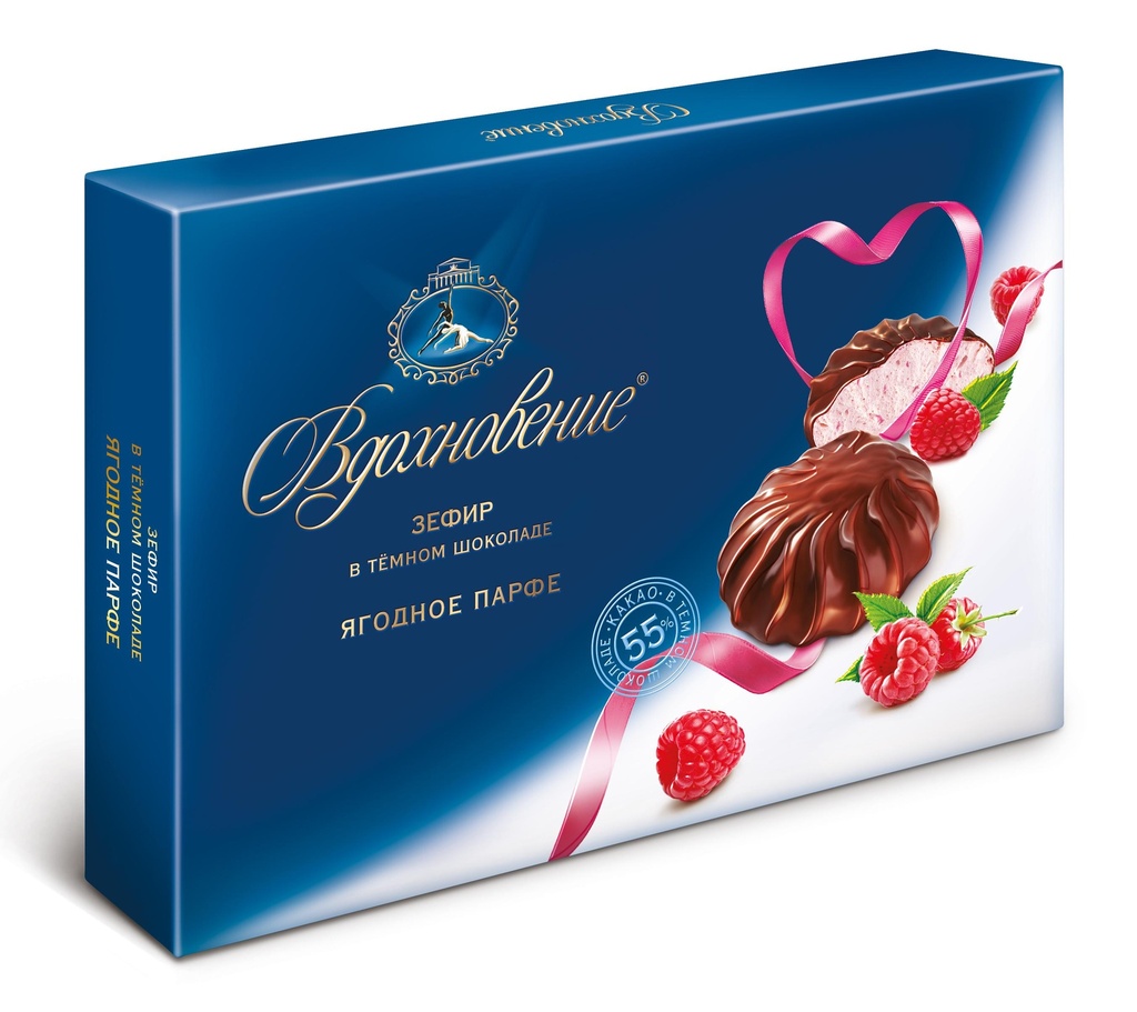 Marshmallow Зефир "Вдохновение" в темном шоколаде ягодное парфе 1/200gr 6pc /Uniconf 01/  08_01_0200