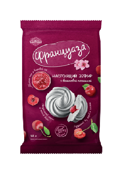 Chocolate sweets Зефир "Француаза" с начинкой вишня 1/165gr 13pc /Tverskoy Konditer 13/   08_13_0020