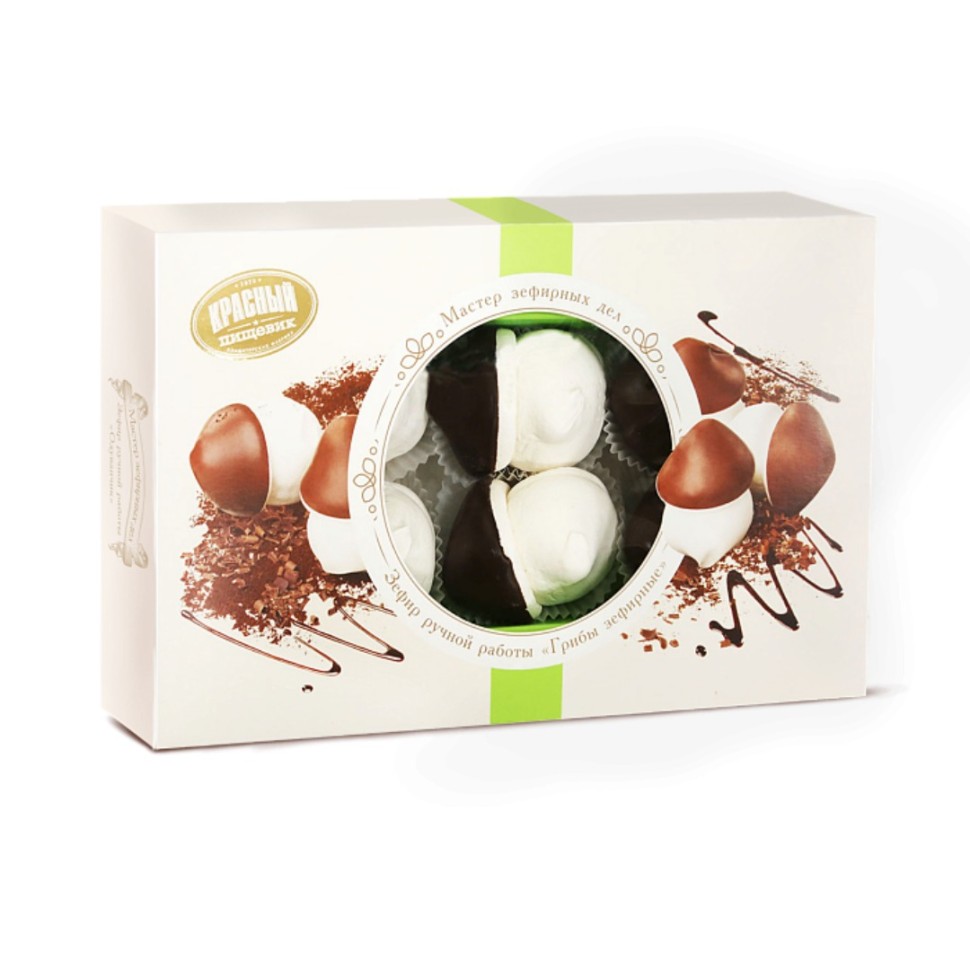 Marshmallow Зефир "Грибы зефирные" "Мастер зефирных дел" коробка 1/300gr 6pc /Krasny pischevik 44/  08_44_0260