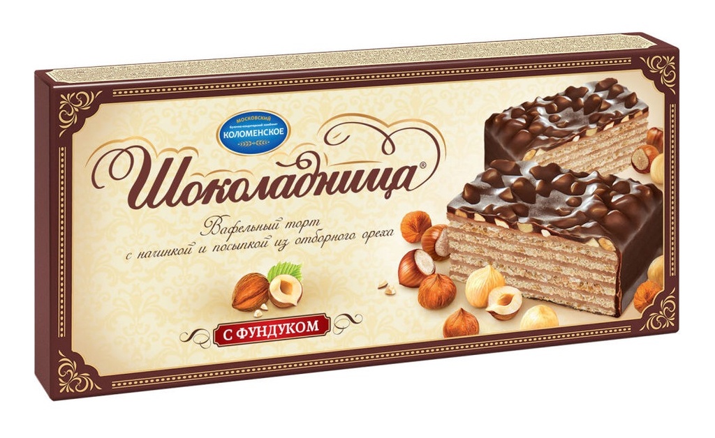 Waffer Торт вафельный "Шоколадница" с фундуком 1/230gr 12pc /Kolomenskiy 03/  10_03_0013