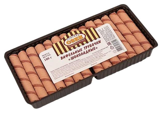 Waffer Вафли трубочки "Шоколадные" 1/180gr 12pc /Ostankino 26/   11_26_0030