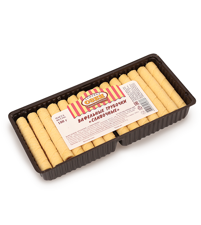 Waffer Вафли трубочки "Сливочные" 1/180gr 12pc /Ostankino 26/   11_26_0040