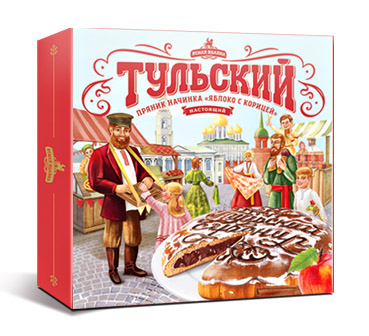 Gingerbread Пряник "Тульский" Сувенирный с фруктовой начинкой 1/350gr 6pc /Uniconf 01/  12_01_0130