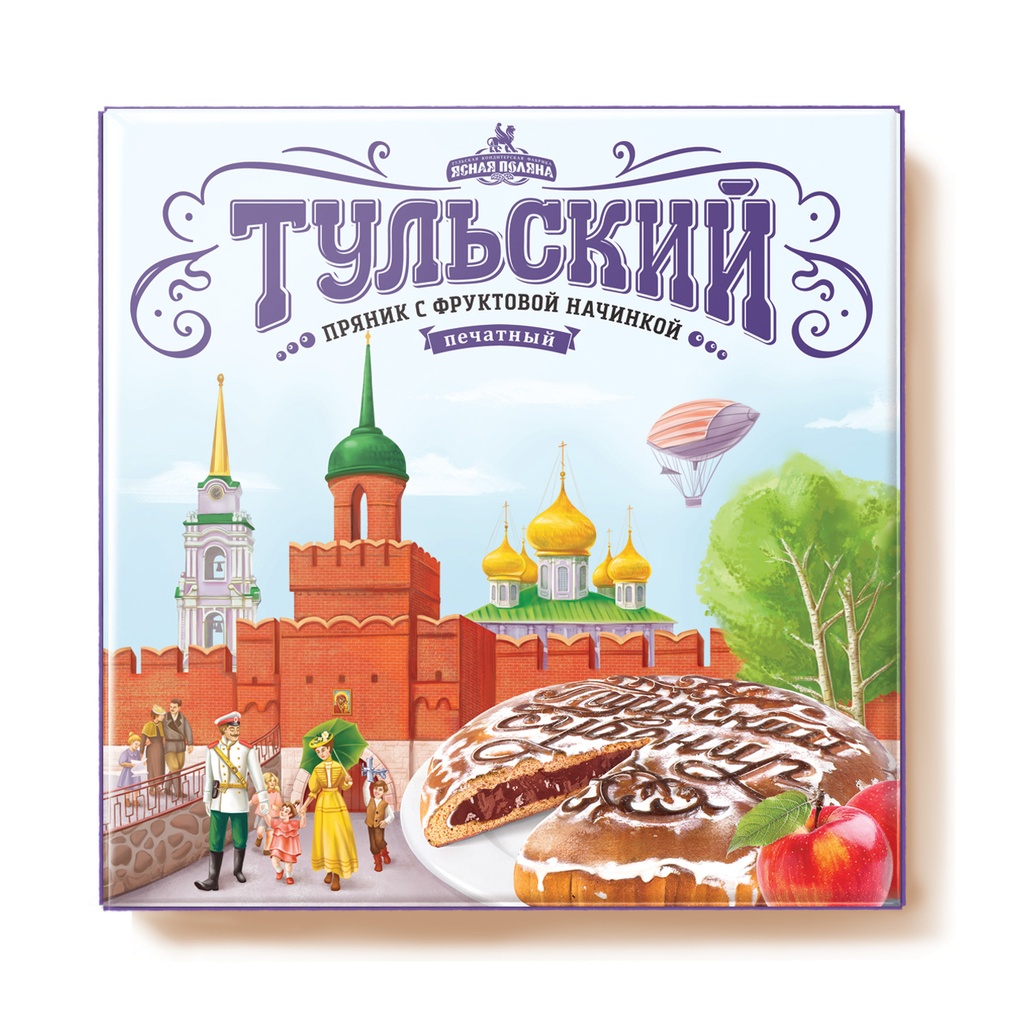 Gingerbread Пряник "Тульский" Сувенирный с фруктовой начинкой коркобка 1/500gr 4pc /Uniconf 01/  12_01_0135