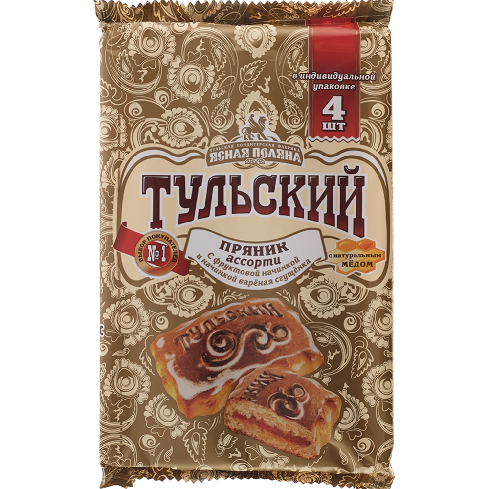 Gingerbread Пряник "Тульский" ассорти вареная сгущенка и фруктовая начинка 1/180gr 12pc /Uniconf 01/  12_01_0180