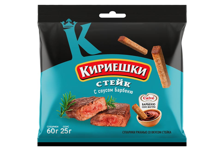 Mini-toasts  БС295 Сухарики "Кириешки" стейк барбекю Steak BBQ 1/60gr+25gr 30pc /KDV 22/  14_22_0031