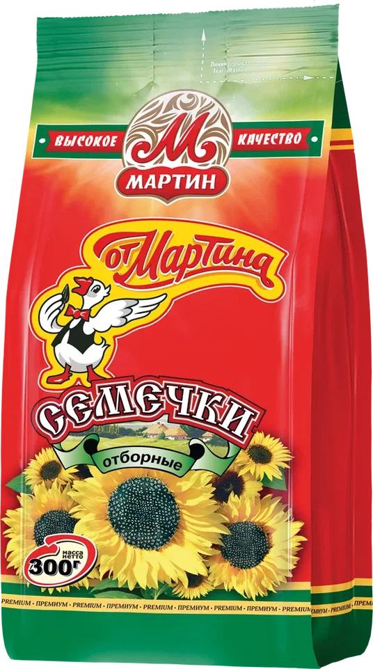 Sunflower seeds Семечки "От Мартина" отборные PREMIUM  1/300gr 20pc  /Martin 25/  15_25_0010