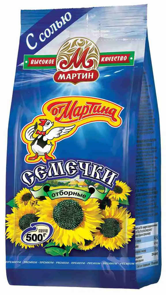 Sunflower seeds Семечки "От Мартина" отборные  PREMIUM с морской солью 1/500gr 10pc /Martin 25/  15_25_0020