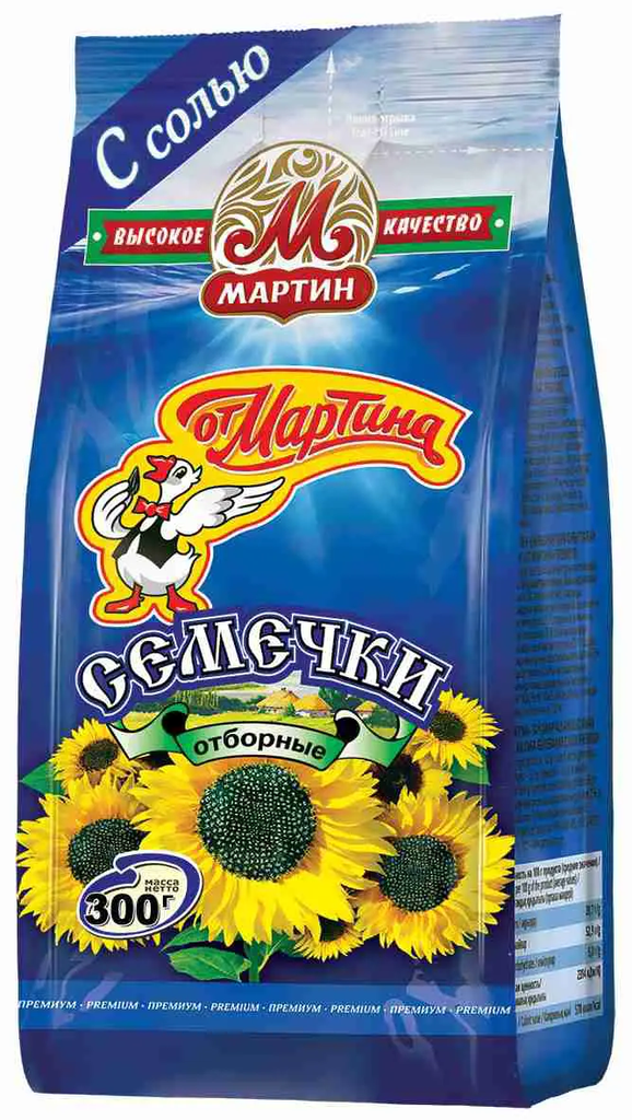 Sunflower seeds Семечки "От Мартина" отборные PREMIUM с морской солью 1/300gr 20pc  /Martin 25/  15_25_0030