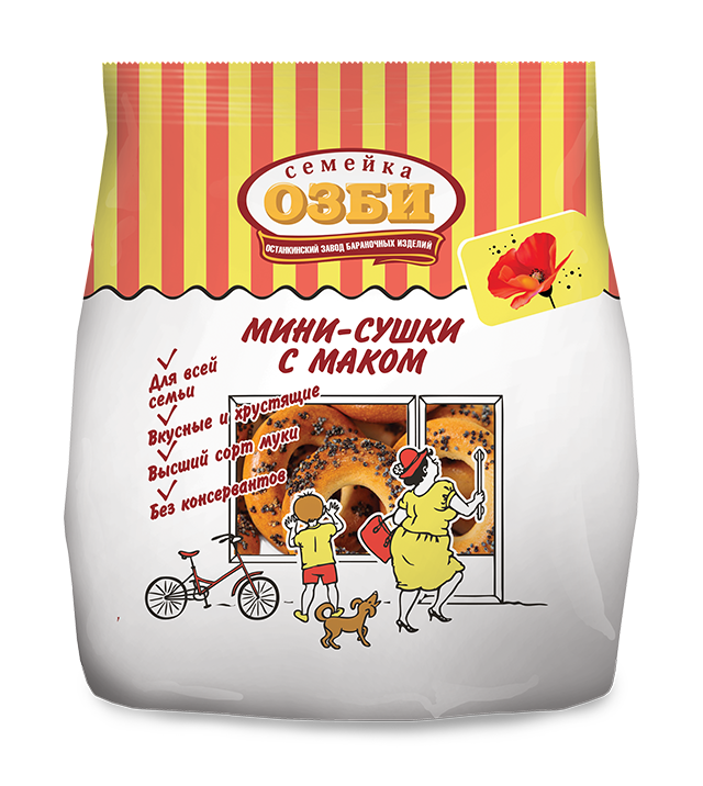Dry bread rings 307 Сушка мини "Семейка" с маком 1/150gr 24pc /Ostankino 26/  16_26_0060