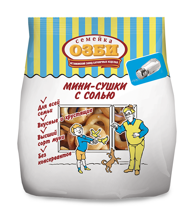 Dry bread rings 308 Сушка мини "Семейка" с солью 1/150gr 24pc /Ostankino 26/  16_26_0070