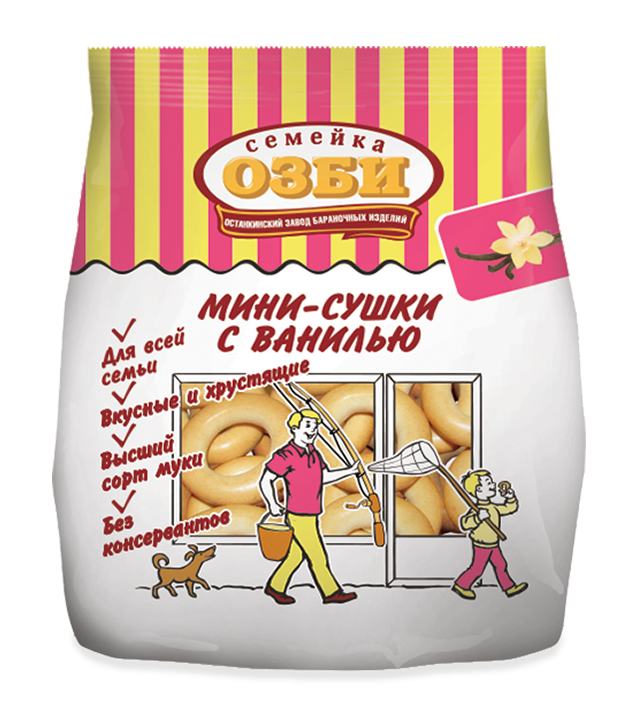 Dry bread rings 1075 Сушка мини "Семейка" с ванилью 1/150gr 12pc /Ostankino 26/  16_26_0080