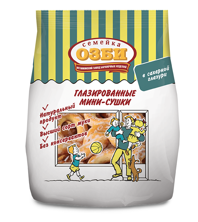 Dry bread rings 1046 Сушка мини "Семейка" глазированные сахаром 1/150gr 15pc /Ostankino 26/  16_26_0090