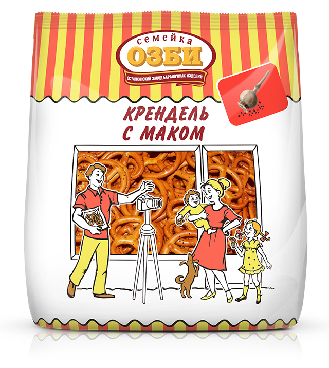 Dry bread rings Крендель с  маком 1/200gr 12pc /Ostankino 26/  16_26_0140