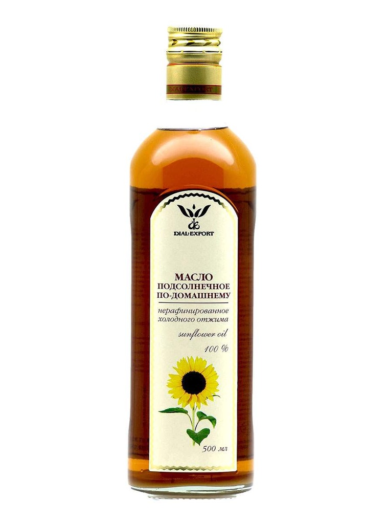 Sunflower Oil Масло "Диал-Экспорт" подсолнечное нерафинированное стеклянная бутылка 1/0.5L 6pc /Dial-Export 99/   17_99_0009