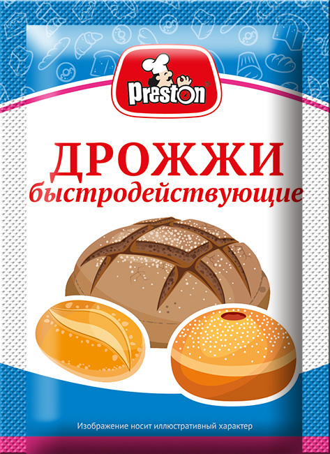 Seasonings 35353 Дрожжи хлебопекарные сухие быстродействующие "Pr.Preston" 1/011gr 40pc /Magiya Vostoka 27/   20_27_0690