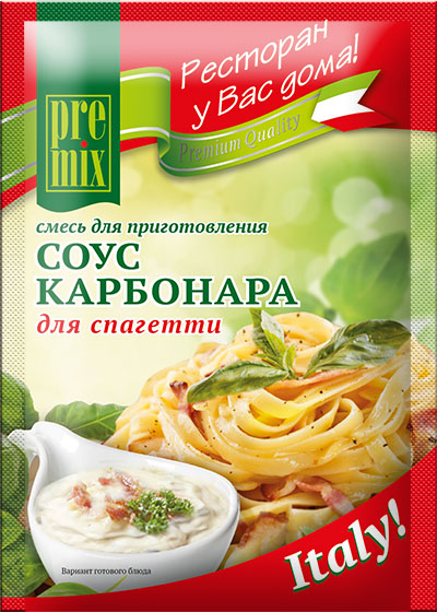 Seasonings PreMix M28919 Смесь для приготовления соуса Карбонара для спагетти "PreMix" 1/30gr 25pc /Magiya Vostoka 27/   20_27_0802