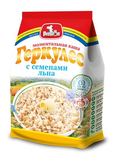 Porridge М39267 Каша овсяная Геркулес с семенами льна быстрого приготовления "Preston" 1/160gr 8pc /Magiya Vostoka 27/   21_27_0256