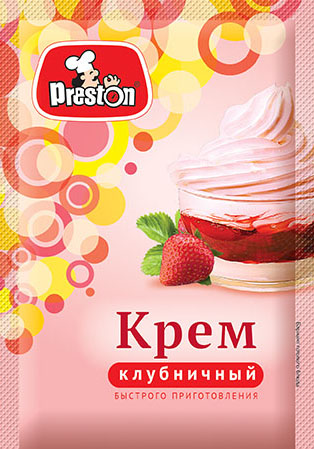 Dry instant mix M58874 Крем клубничный порошокобразный растворимый "Preston" 1/100gr 12pc /Magiya Vostoka 27/   21_27_0301