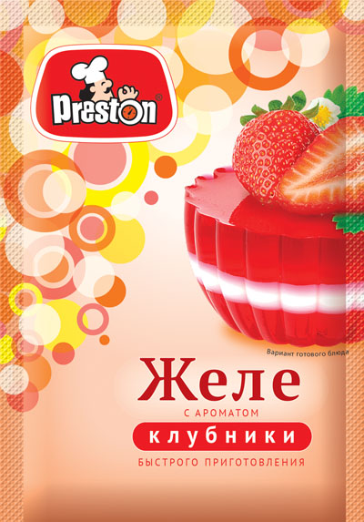 Dry instant mix M50911 Желе с ароматом клубники порошокобразный растворимый "Preston" 1/50gr 20pc /Magiya Vostoka 27/   21_27_0312