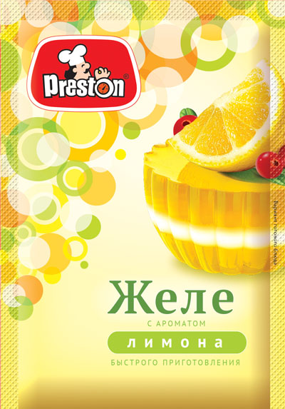 Dry instant mix M50912 Желе с ароматом лимона порошокобразный растворимый "Preston" 1/50gr 20pc /Magiya Vostoka 27/   21_27_0313