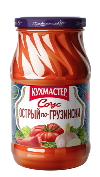 Tomato sauce "Острый по-грузински" в стеклянной банке 1/480g 8pc /Kuhmaster 28/   23_28_0090