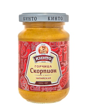 Mustard "КИНТО" горчица "Скорпион" чилийская 1/170gr 12pc /Darsil 29/   24_29_0013