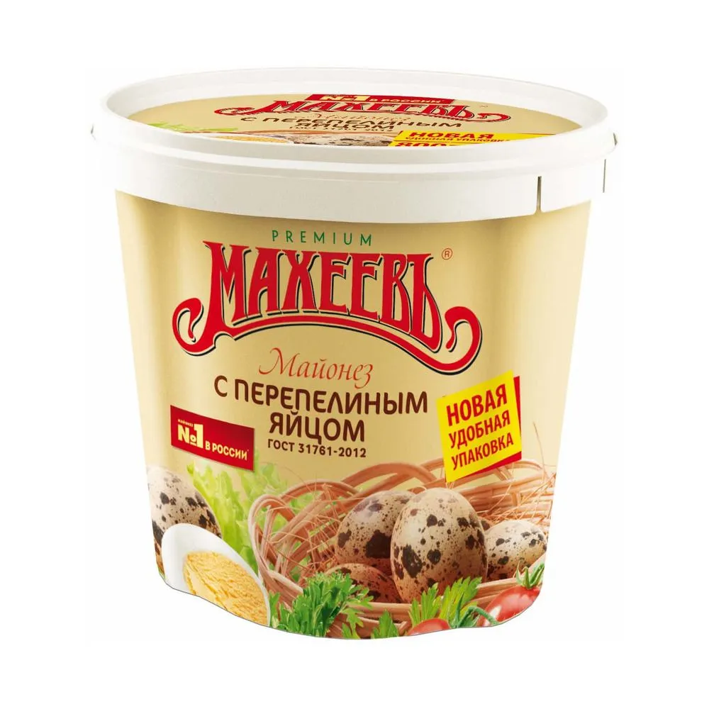 Mayonnaise Майонез (Махеевъ) С перепелин.яйцом 50,5% ведро 1/800gr 1/820ml 12pc/Махеевъ-Maheev 61/  28_61_0011
