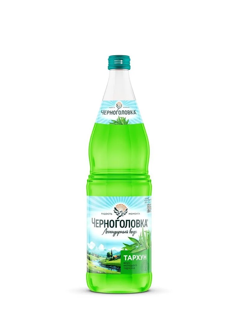 Soft drincks "Tarhun", carbonated soft drink стекло 1/1L 6pc /Chernogolovka/  27_34_0010