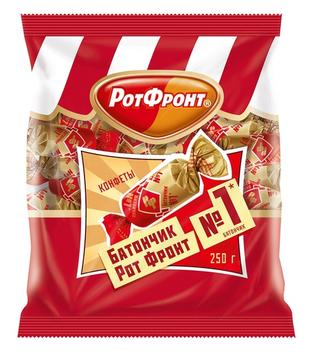 [01_01_0600] Caramel soft "Рот-Фронт" (батончик) 1/250gr 20рс /Uniconf 01/  01_01_0600