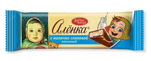[02_01_0040] Chocolate bars "Аленка" начинка молочно злаковая 1/045gr 20pc 6blocks/120pc/case /Uniconf 01/  02_01_0040