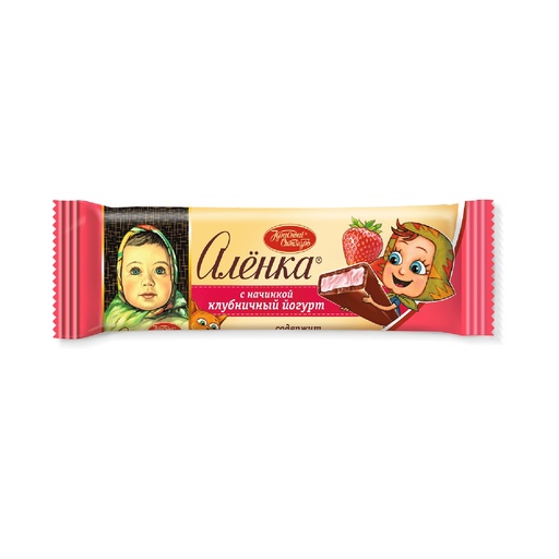 [02_01_0041] Chocolate bars "Аленка" начинка клубничный йогурт 1/045gr 20pc 6blocks/120pc/case /Uniconf 01/  02_01_0041