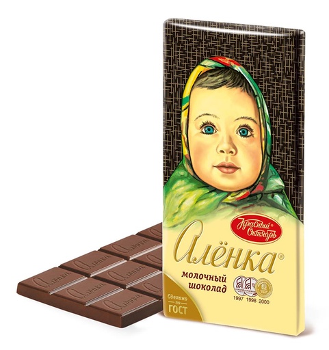 [02_01_0060] Chocolate bars "Аленка" Шоупак (шоколад) 1/75gr 16pc 6blocks/96pc/case /Uniconf 01/  02_01_0060