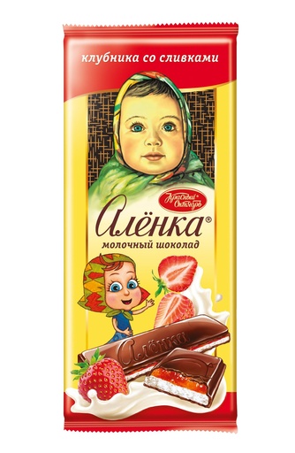 [02_01_0171] Chocolate bars "Аленка" шоколад с начинкой клубника со сливками 1/87gr 10pc /Uniconf 01/   02_01_0171