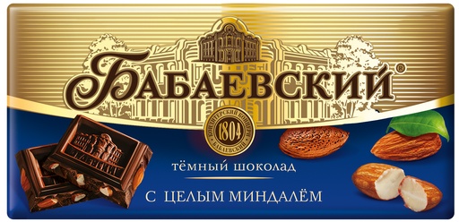 [02_01_0340] Chocolate bars "Бабаевский" горький с цельным миндалем 1/180gr 15pc /Uniconf 01/  02_01_0340