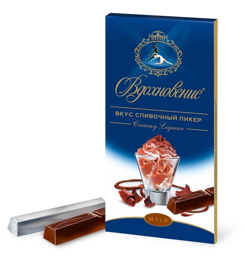 [02_01_0381] Chocolate bars "Вдохновение" (шоколад) сливочный ликер 1/90gr 17pc 4blocks/68pc/case /Uniconf 01/  02_01_0381