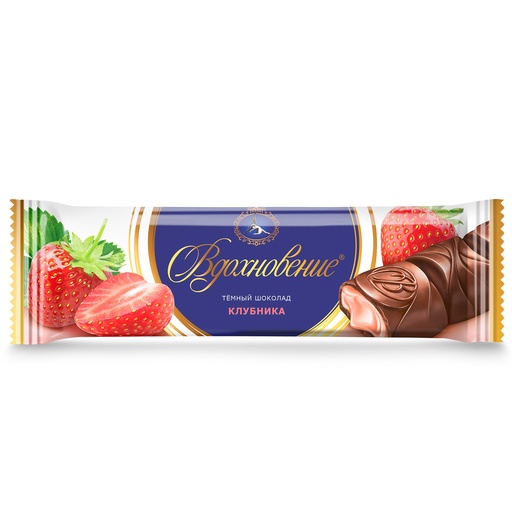 [02_01_0733] Chocolate bars Батончик "Вдохновение" темный с начинкой клубника 1/37gr 20pc 6blocks/120pc/case /Uniconf 01/  02_01_0733