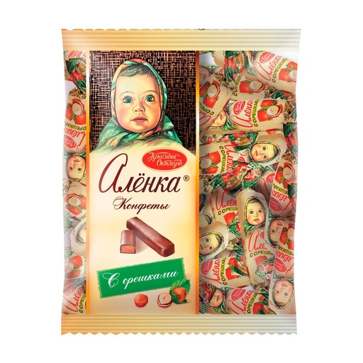 [03_01_0070] Chocolate sweets удлиненная "Аленка" с орешками (конфеты) 1/250gr 18рс /Uniconf 01/  03_01_0070