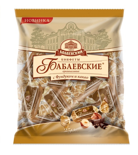 [03_01_0110] Chocolate sweets "Бабаевские оригинальные" с фундуком и какао (конфеты) 1/200gr 12рс /Uniconf 01/  03_01_0110