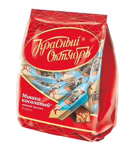 [03_01_0280] Chocolate sweets "Грильяж Мишка косолапый Медовый грильяж"  (конфеты) 1/200gr 12рс
 /Uniconf 01/  03_01_0280